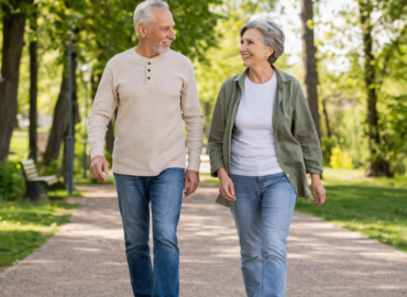 cuando-consultar-por-osteoporosis cuándo consultar por osteoporosis pareja mayor caminando en parque salud ósea
