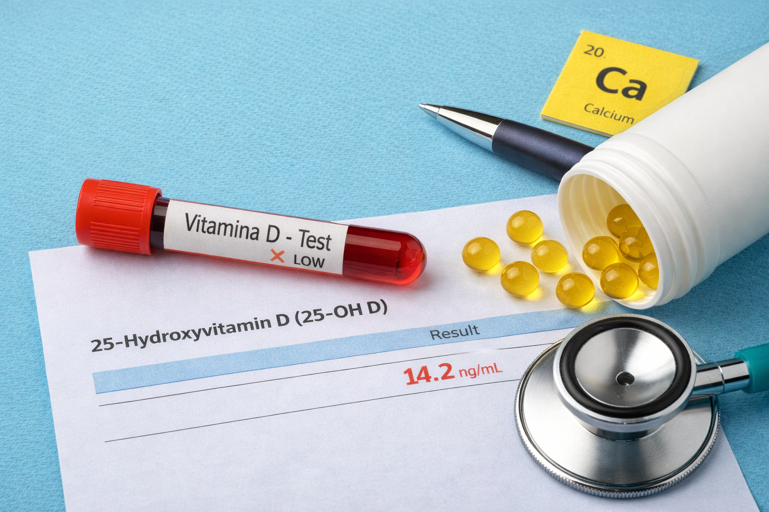 vitamina D baja en analítica de sangre